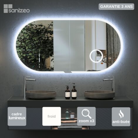 LEDIMEX - Miroir led rectangulaire l.120 x h.80 cm - série italia