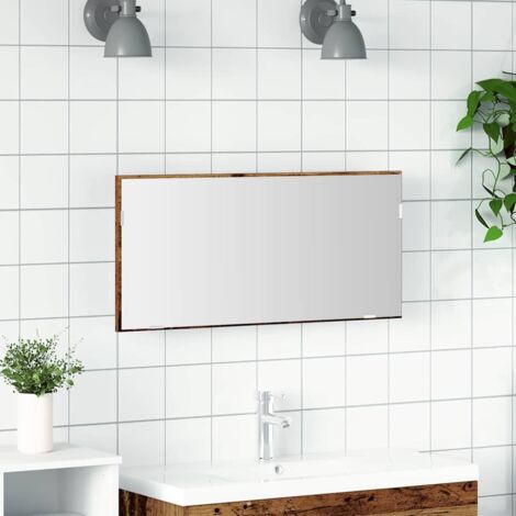 Miroir de salle de bain-Miroir de maquillage Bois ancien 80 x 8,5 x 37 cm 800791