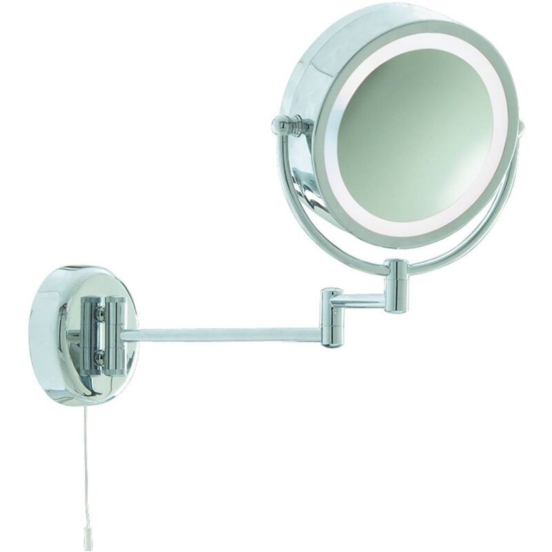 Bathroom Mirrors - Miroir de salle de bain grossissant à 1 bras pivotant Chrome IP44, E14 - Searchlight