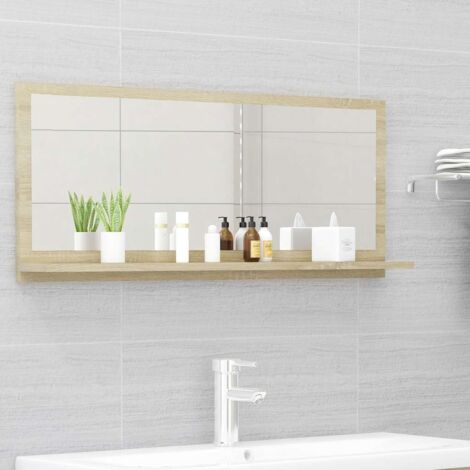 Miroir de salle de bain Miroir mural - Style baroque Chêne sonoma 90x10,5x37 cm Aggloméré