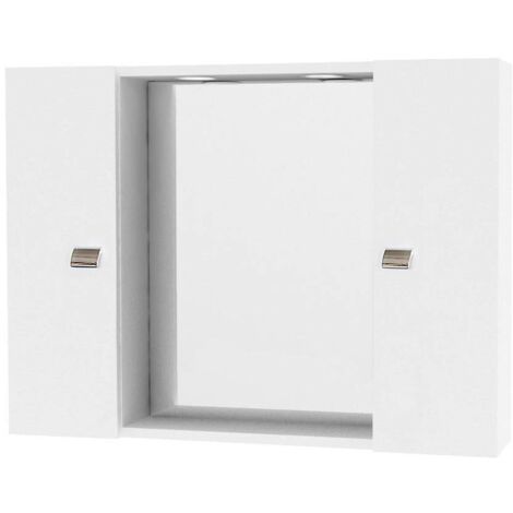 Miroir de salle de bain mod.198 avec 2 portes blanc