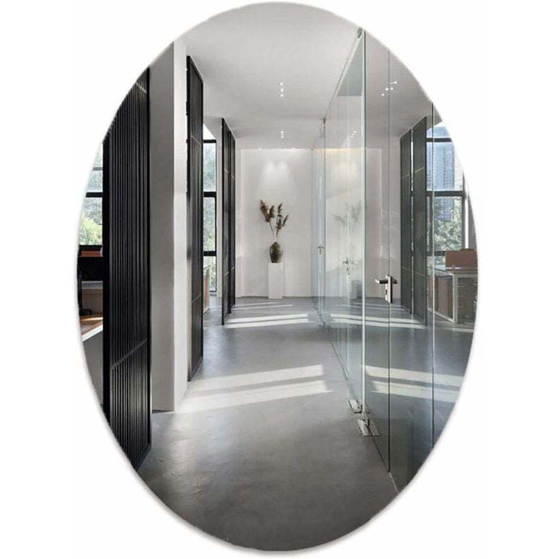 Miroir De Salle De Bain Ovale Moderne Et Simple, Miroir De Salle De Bain Auto-adhésif, Miroir De Maquillage Mural, Joli Miro