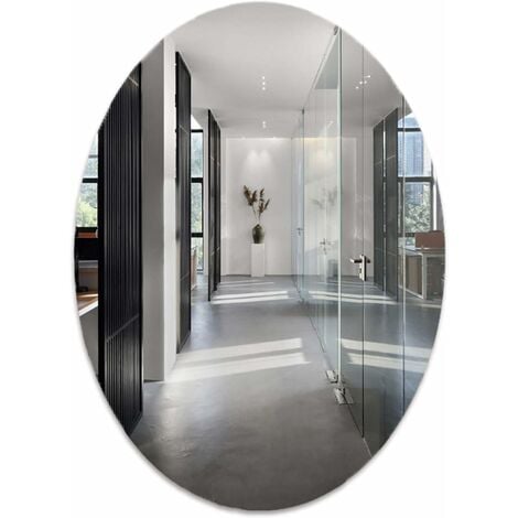 BEIJIYI Miroir De Salle De Bain Ovale Moderne Et Simple, Miroir De Salle De Bain Auto-adhésif, Miroir De Maquillage Mural, Joli Miroir Décoratif De Style Chic (3040cm)