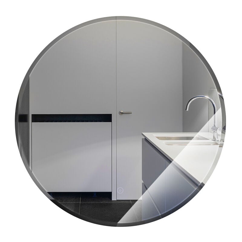 Miroir Rond Salle de Bain,LED,Ø70cm,Anti-buée,Chambre Décoration Tour Mural Verre