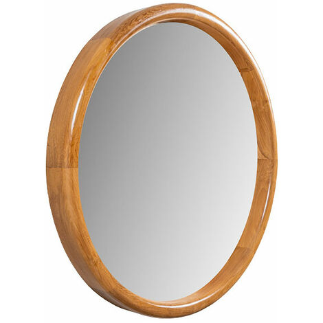 Miroir de salle de bain 'The Round Mirror' avec cadre en teck poli par Cipi ø 180 cm