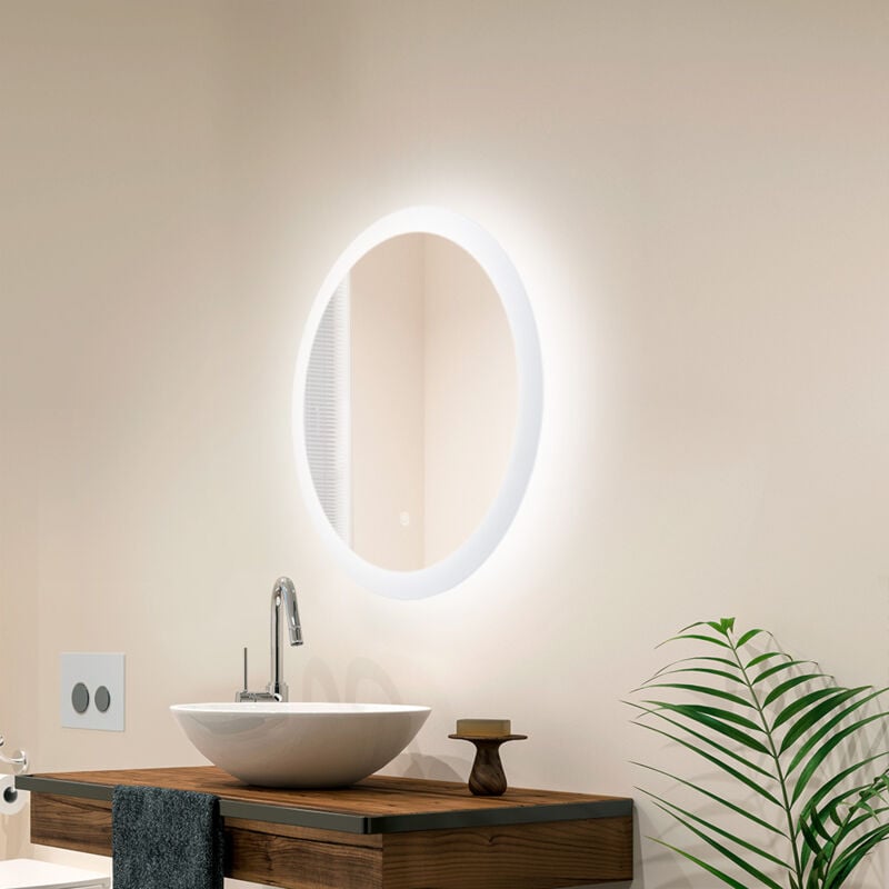 Miroir Salle de bain éclairée LED 15W 4200ºK Ø60Cm Commutateur Tactile Dimmable 40.000H [SUN-SYJ-16308]