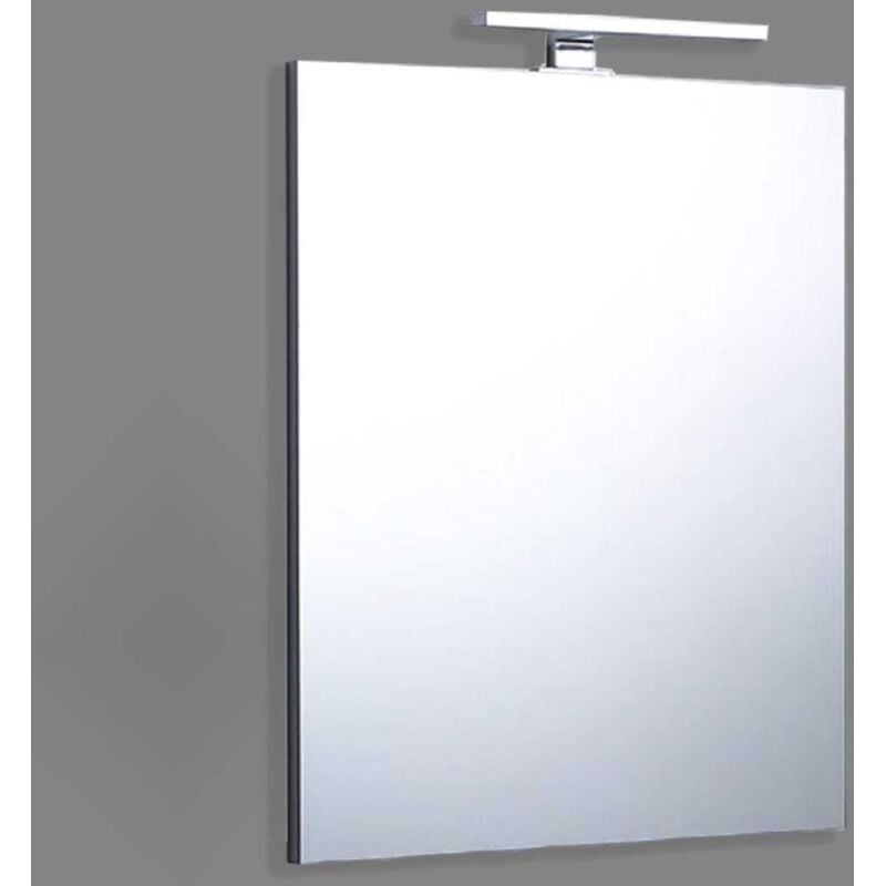 Kiamami Valentina - Miroir De Salle De Bains Réversible 80X60 Avec Lampe Chromée De 20Cm