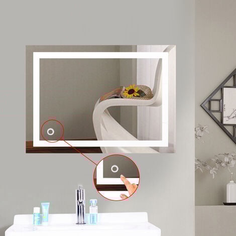 Miroir de salle de bain,Taille:50*70cm,LED Miroir