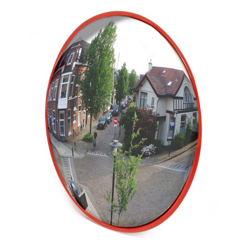 Wiltec Miroir Convexe Circulation 80 cm Champ de vision de 130°-160° Miroir traffic Sécurité routière Outdoor Indoor Miroir routier Polycarbonate