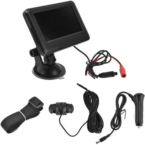 Miroir de sécurité bébé voiture ajustable 4,3 pouces incassable, vue large et cristalline