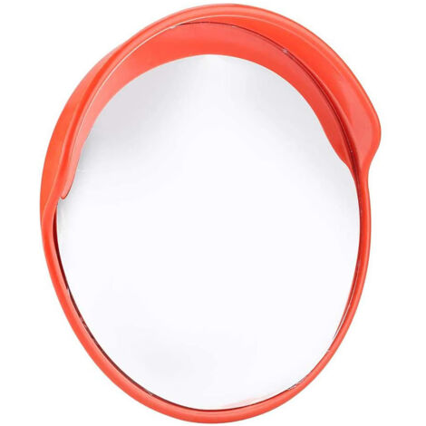 Miroir de sécurité routière convexe 45cm pour allées et routes avec accessoires de fixation
