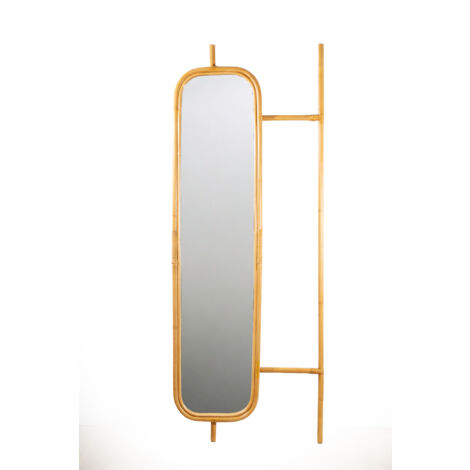 Miroir de toilette en rotin
