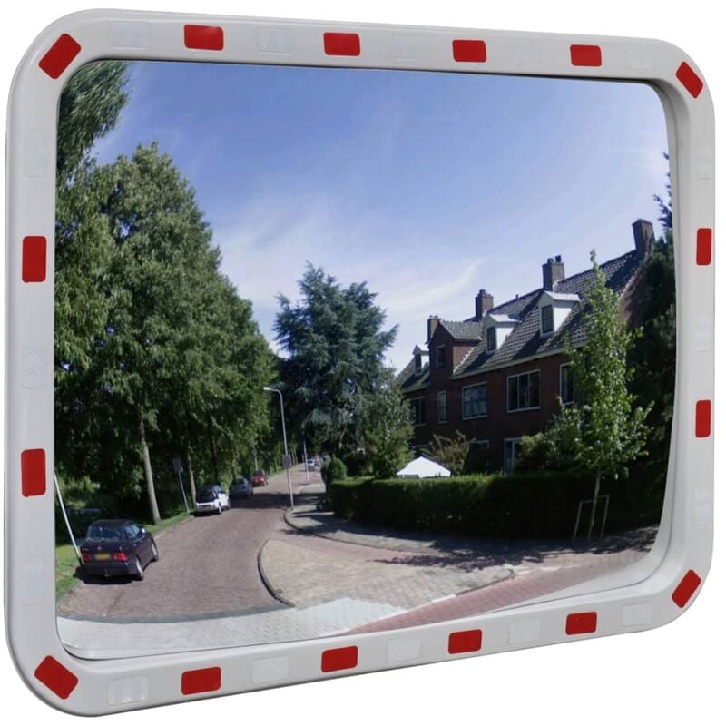 Miroir de traffic convexe - rectangulaire 60x80cm et réflecteurs BV564616