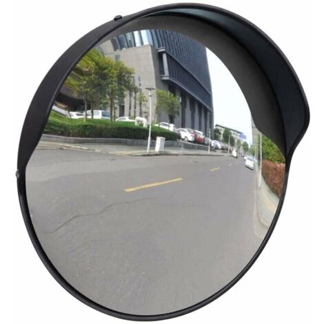 Miroir de trafic convexe d'extérieur Plastique PC Noir 30 cm-zhuoxuan