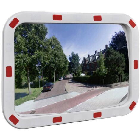 Miroir de traffic convexe d'extérieur Noir Ø60 cm Polycarbonate vidaXL