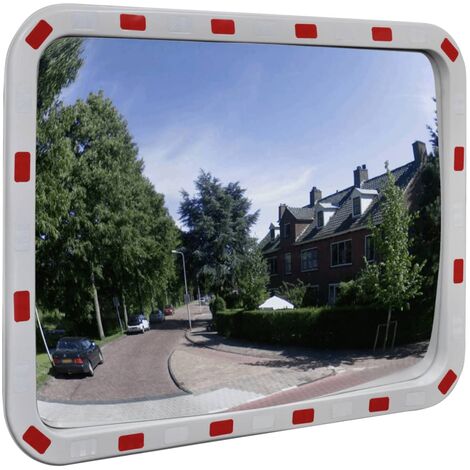 Miroir de trafic convexe rectangulaire 60x80cm et réflecteurs