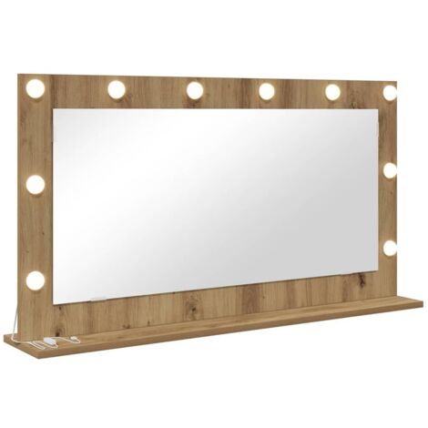 Miroir de vanité avec miroir Chêne artisanal 100 x 55 x 18 cm CFW745986