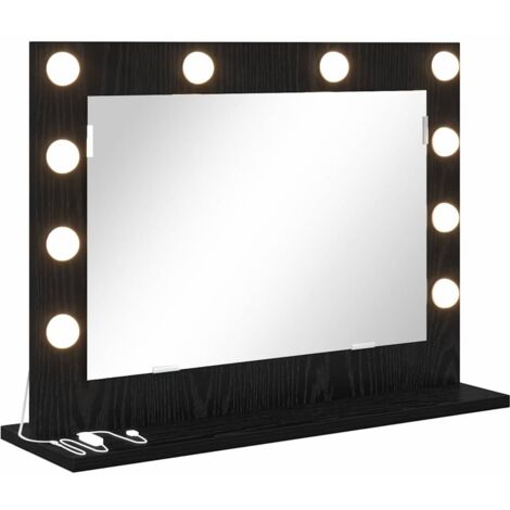 Miroir de vanité avec miroir Chêne noir 60 x 45 x 18 cm CFW279155