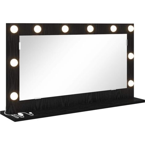 Miroir de vanité avec miroir Chêne noir 80 x 45 x 18 cm CFW563662