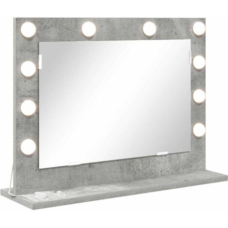 Miroir de vanité avec miroir Gris béton 60 x 45 x 18 cm CFW494867
