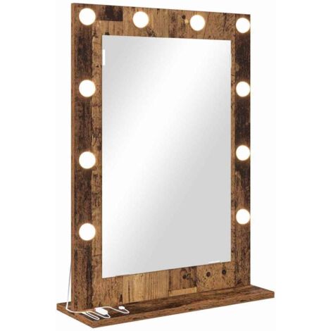 Miroir de vanité avec miroir Gris béton 70 x 50 x 18 cm CFW356074