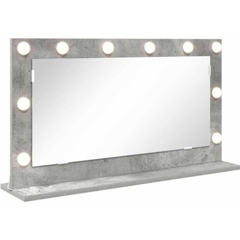 Miroir de vanité avec miroir Gris béton 80 x 45 x 18 cm CFW837713