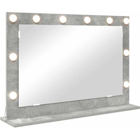 Miroir de vanité avec miroir Gris béton 80 x 55 x 18 cm CFW189972