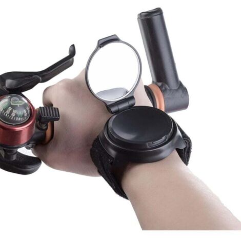 Miroir de Vélo de Cyclisme,Rétroviseur Vélo,Réglable 360° Rotatif Miroirs de Vélo,Protège-Poignets Bracelets Rétroviseur