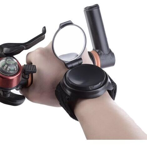Miroir de Vélo de Cyclisme,Rétroviseur Vélo,Réglable 360° Rotatif Miroirs de Vélo,Protège-Poignets Bracelets Rétroviseur pour Cyclistes Montagne Vélo de Route Équitation,Bracelet rétroviseur