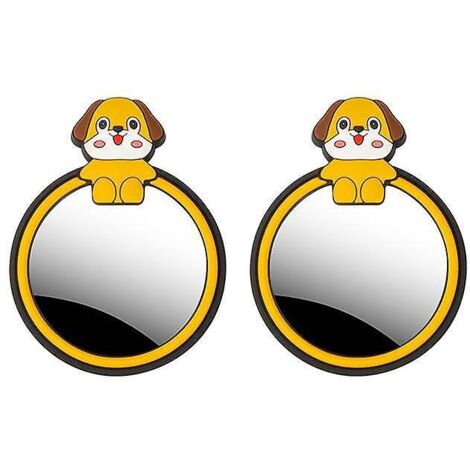 miroir De Voiture Auxiliaire 2pcs - Little Fat Dog, 360 Degree Adjustable Wide Angle Blind Spot Mirror, Suction Cup Small Round Car Mirror