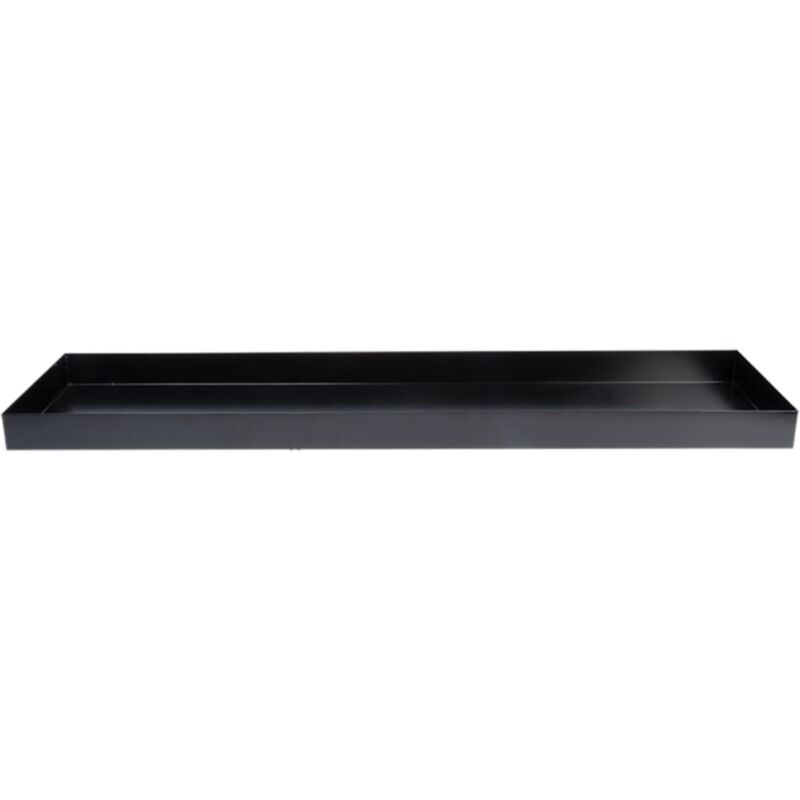 Esschert Design – Bac miroir d'eau jardin noir rectangulaire 28x117,8x6,2cm – Volume 20,27L – Matériaux fer et PMMA – Avec niveau à bulle