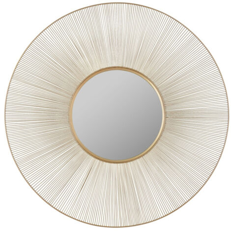 Miroir déco design, Miroir cadre en métal rond Manika Doré en Metal, BOITE A DESIGN
