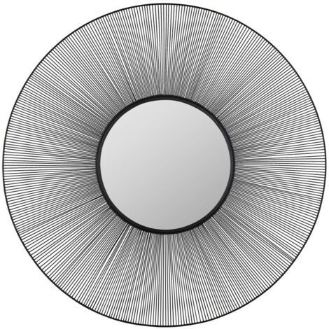 Miroir déco design, Miroir cadre en métal rond Manika Noir en Metal, BOITE A DESIGN