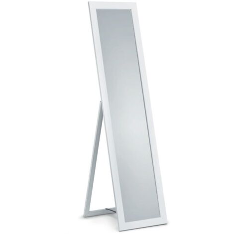 Miroir déco design, Miroir sur socle en bois 160 x 40 cm Tina Blanc en Verre, BOITE A DESIGN