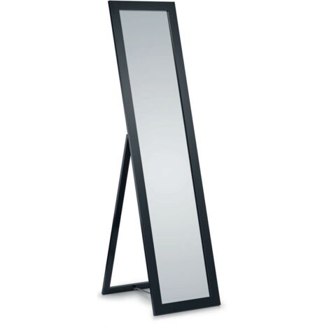 Miroir déco design, Miroir sur socle en bois 160 x 40 cm Tina Noir en Verre, BOITE A DESIGN