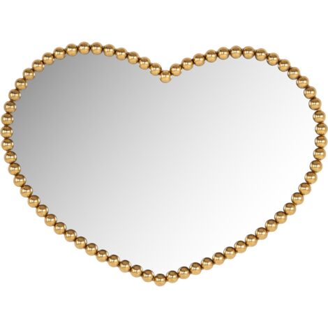 Miroir décoratif cœur doré design élégant et tendance - doré perlé élégant