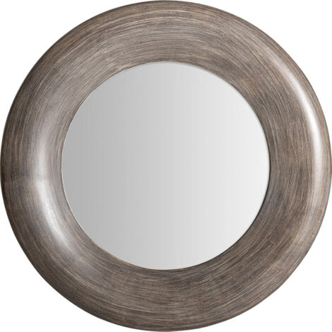 Miroir décoratif contemporain marron effet patiné en résine - Marron patiné effet bois