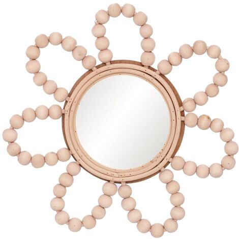 Miroir décoratif en forme de fleur pour mur, accessoire naturel et élégant pour la décoration de la maison, 22 cm