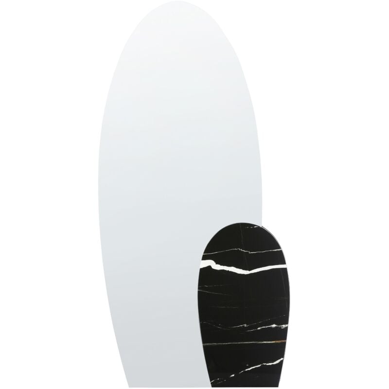 Beliani - Miroir Décoratif Mural Style Moderne avec Effet Marbre 58 x 120 cm Noir Vierzon