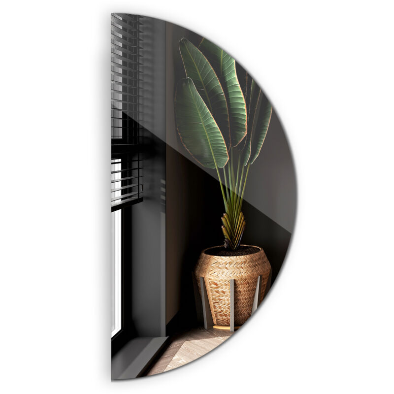 Tulup - Miroir Décoratif Premium Demi-Circulaire 1/2 Ø90