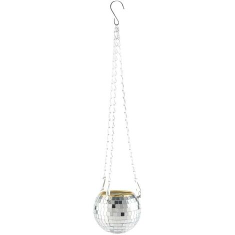 Miroir Décoratif Réflecteur Boule Disco pour Jardin Extérieur Pots de Fleurs Suspendus