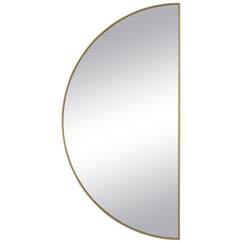 Vente-unique - Miroir demi-cercle design en métal - L.50 x H.100 cm - Doré - gavra