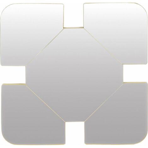 Miroir design doré forme originale pour décoration murale - doré finition miroir argenté