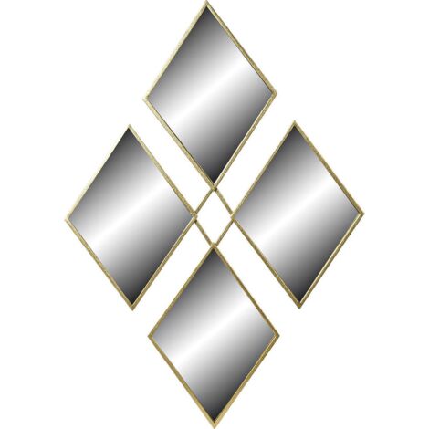 Miroir design losange doré pour élégance moderne - Doré éclatant