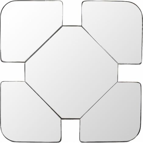 miroir design original avec cadre noir pour décoration murale - noir cadre métal et miroir clair
