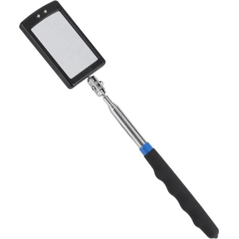 Miroir d'inspection, Miroir d'inspection réglable Flexible éclairé par télescopique Outil d'extension pivotant à  degrés