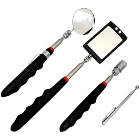 Miroir d'inspection télescopique, outil automobile flexible avec tête pivotante – de contrôle mécanique, pour véhicules, SUV, camions, camping-cars, monospaces, pickups, maison carré rond tige