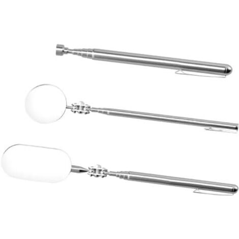 Miroir d'inspection télescopique, outil de miroir automobile, gadget télescopique mécanique, taille compacte, tête pivotante, 230 g, pour débutants et professionnels -