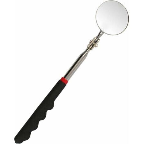 Miroir d'inspection,Miroirs Télescopiques, Miroirs D'inspection Réglables, Miroir D'inspection, Miroir D'inspection Rotatif à 360 Degrés, Télescopique Jusqu'à 73 cm, Poignée Noire Antidérapan