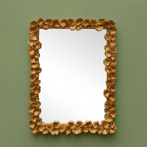 Miroir doré fleurs de Gingko 43x32cm